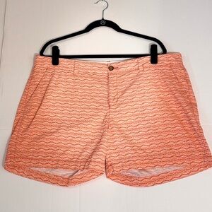 Old Navy Size 16 Orange Goldfish Print Cotton Shorts 5” Inseam Summer